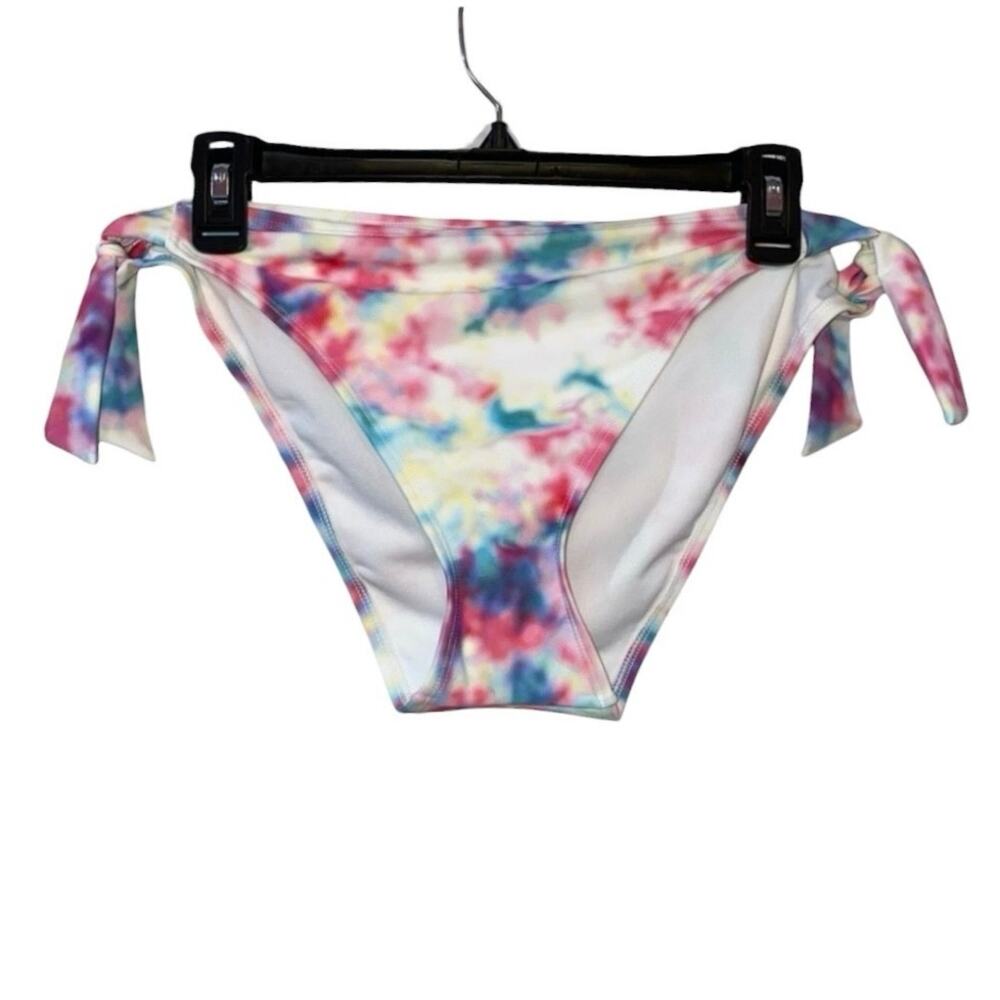 NWT Adore Me Tie Side Bikini Bottoms XL Tie Dye Festival Swim Y2K Cheeky Beach